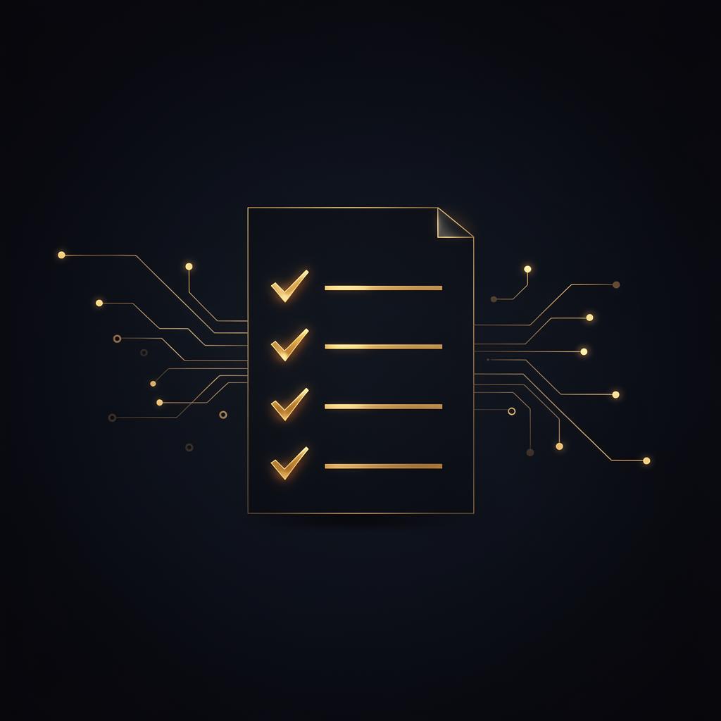 Abstracte visualisatie van AI regelgeving en compliance