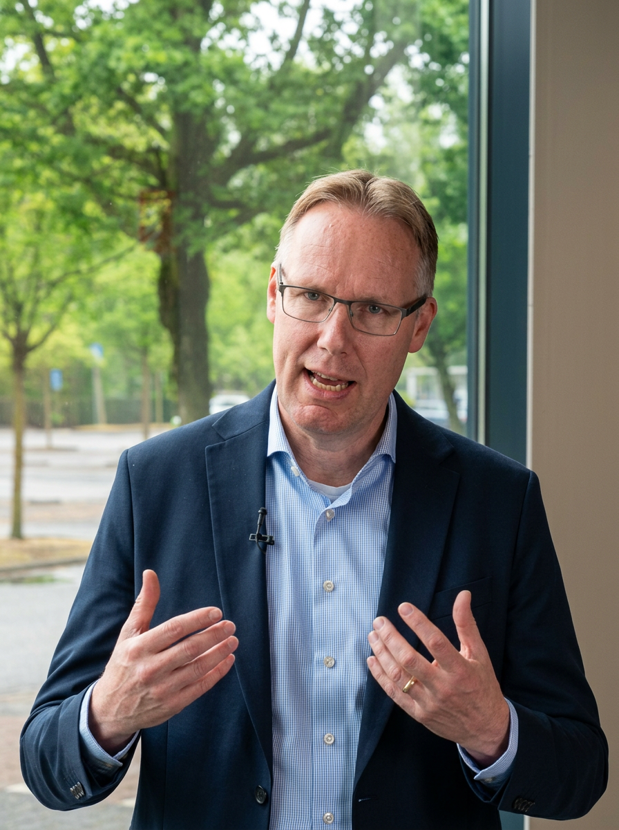 Martin de Bruin tijdens een keynote over verantwoorde AI